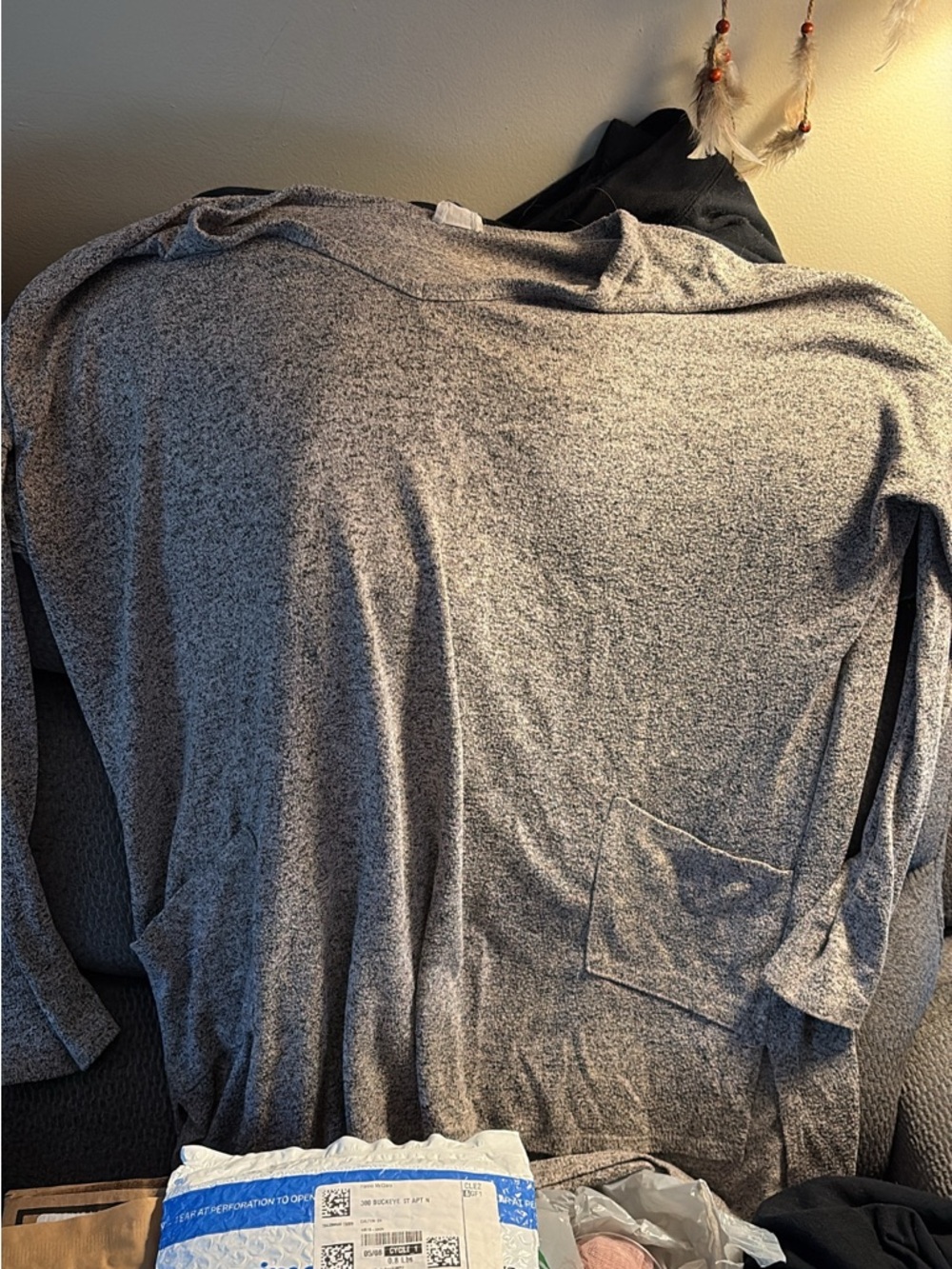 BKE Women's V-Neck Sweater in Heather Gray